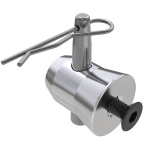F32-34 Truss Aluminium Base Plate Half-Spigot with M10x20 Countersunk Screw, Pin & R-Clip