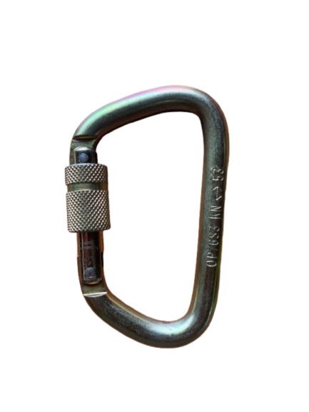 Omega 7/16 Steel Mod D Screw Gate Carabiner 53kN