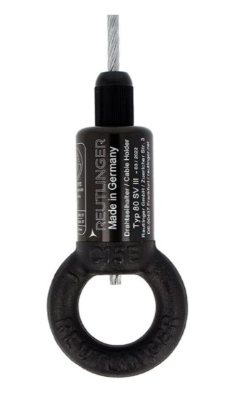 Reutlinger Cable Holder Type 80SV III Black Wire Slider with Eye 6mm