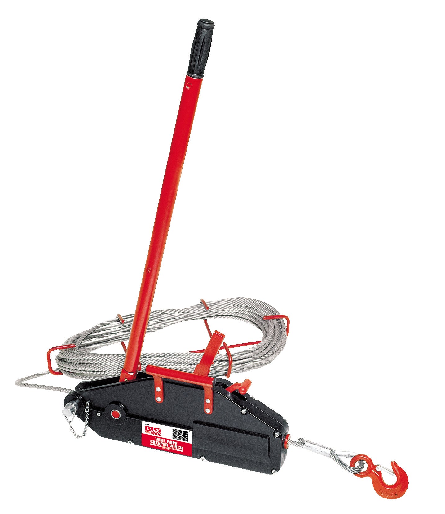 <p>Model Bighaul-C/w 20m of Wire Rope. Complies to AS 1418.2 Compact High Strength Aluminium Alloy Housing.</p> <p>A versatile portable and compact creeper winch for pulling, lifting, lowering, spanning, 4WD recovery and securing loads over large distance.&nbsp;</p>