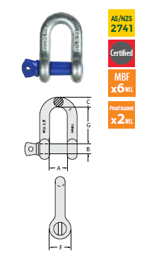 Shackle Grade "S" Dee Screw Galvanised