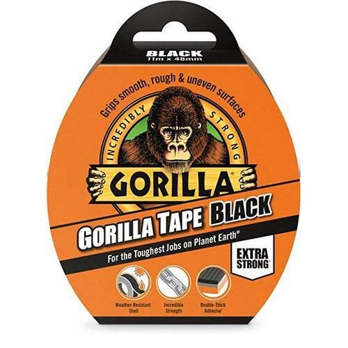 Le Mark Gorilla Tape 48mm X 32metres - Extreme Strength & Adhesive - BLACK