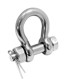 Stainless Steel Load Rated Petersen Bow Shackle with Pin