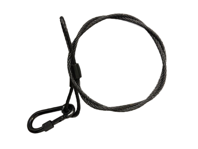 Safety Wire 4mm x 80mm with Spring Hook Eye - Black