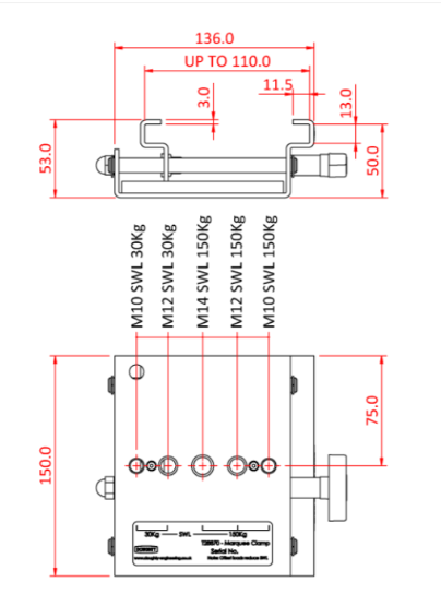 Standard Marquee Clamp WLL 150kg